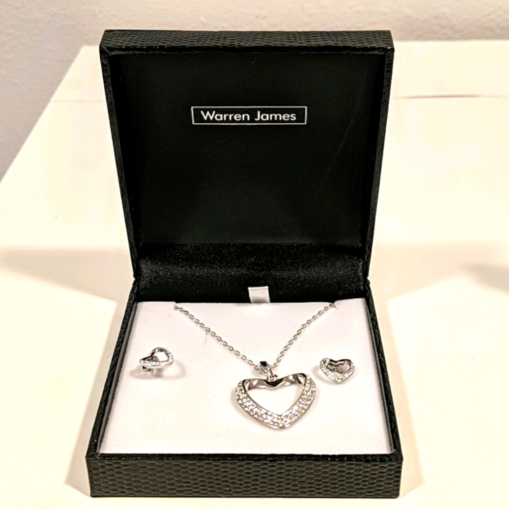 Heart necklace and matching earrings